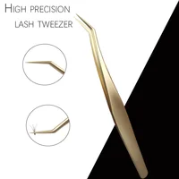 

Gold eyelash extension tweezers private label tip lash tweezers manufacturer