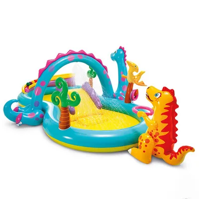 

INTEX57135 Cartoon Dinosaur Water Spray Arch Slide And Pool Inflatable Children's Interactive Water Play Center With Slide