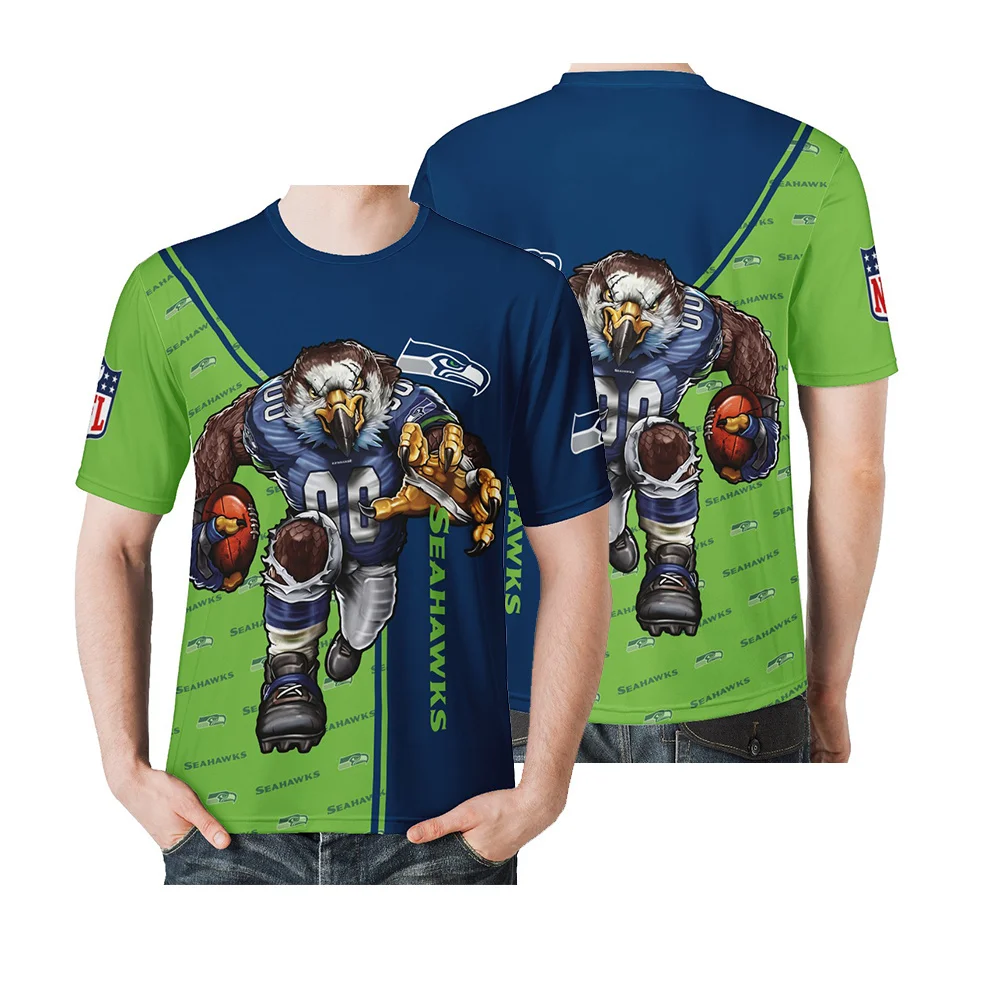 

Hot Sell National Football Seattle Seahawks Wholesale Fashion Styles Custom T-shirts Mens Blank Short Sleeve T Shirt Printing, Customized colors