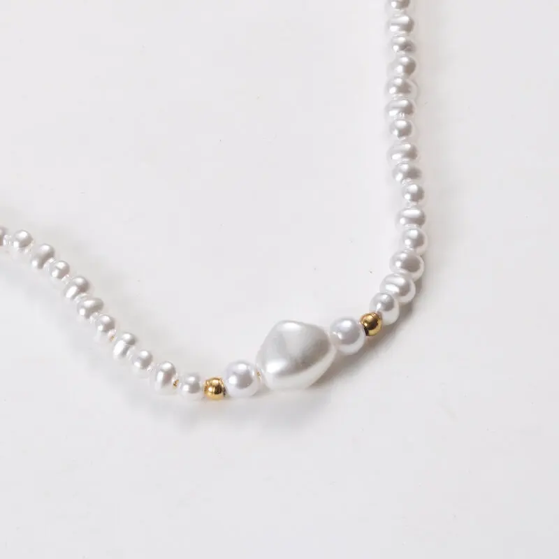 

Joolim 18k Gold Plated Stainless Steel Pearl String Bead Joint Necklace Jewelry Wholesale Tarnish Free & Waterproof