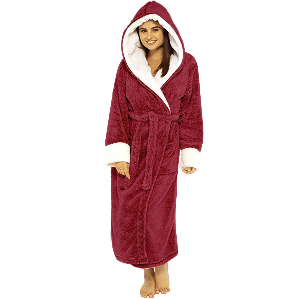 Fashion Long Sleeve Hoodie Sleepwear Casual Home Wear Fleece Winter ...