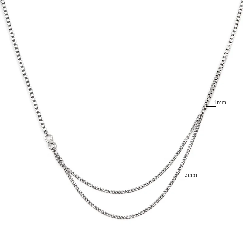 

Layers Necklaces Steel For Women Cuban Box Chain Minimalist Pendants Necklace Women Jewelry