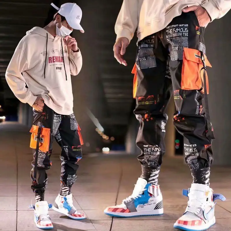 

2021 New Design Fashion Hip Hop new camouflage pants men's cargo free shipping s casual pseven men'cl clothing legend long pants, Black,white