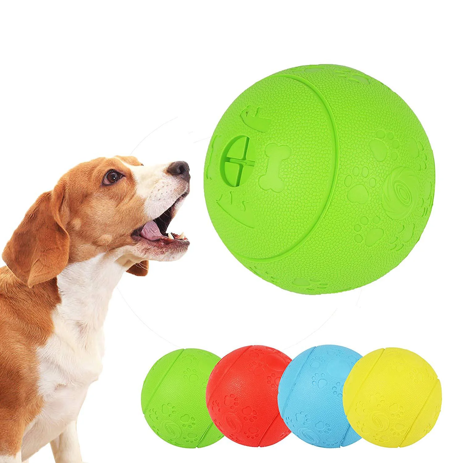 

Colorful IQ Treat Ball Dog Toy Squeak Pet Interactive Food Dispensing Ball Slow Feeder Pet Puzzle Toys For Cat Dog