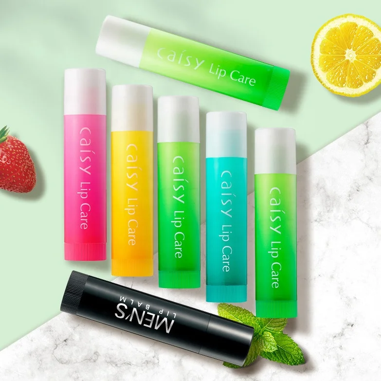 

Pure Natural Fruit Plant Colorless Lip Balm Repair Fade Lip Lines Nourish 6 Flavors Mint Lemon Strawberry Aloe Green Tea Apple