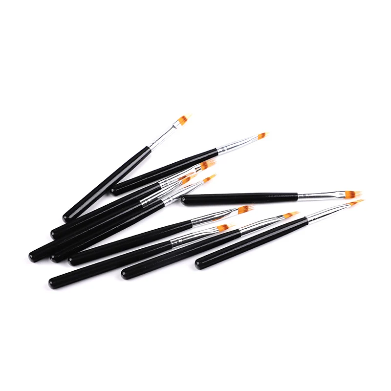 

Cheap Sale Yellow Nylon Hair Black Wood Handle Ombre Gel Nail Art Brush
