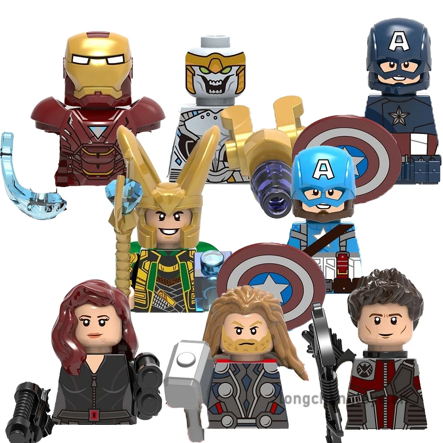 

Super Heroes Series Captain Chitauri Mark Black Widow Thor Loki Hawkeye Building Blocks Figures For Children Toys Juguete X0259