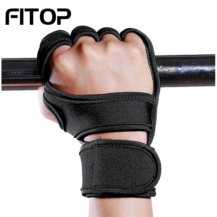 

Wholesale gym fitness fingerless Wrist Support mittens weight lifting neoprene wrist wraps workout gloves with wrist support, Black or custom