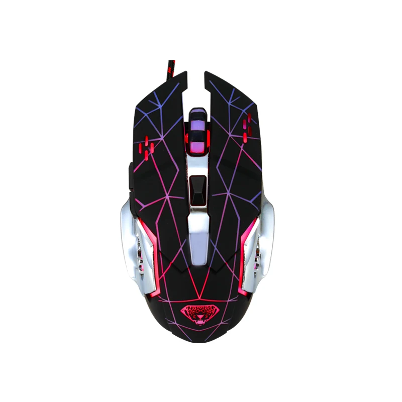 

High Performance G502 Wired Gaming Mouse Programmable with Breathing Light, 3200 DPI Tracking, Ergonomic Game USB Computer Mouse, Black white red