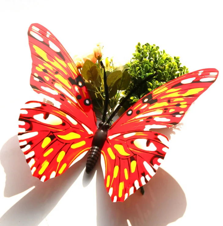 

Garden Shopping Mall Wedding Decoration Plastic Waterproof Big PVC Simulated Butterflies