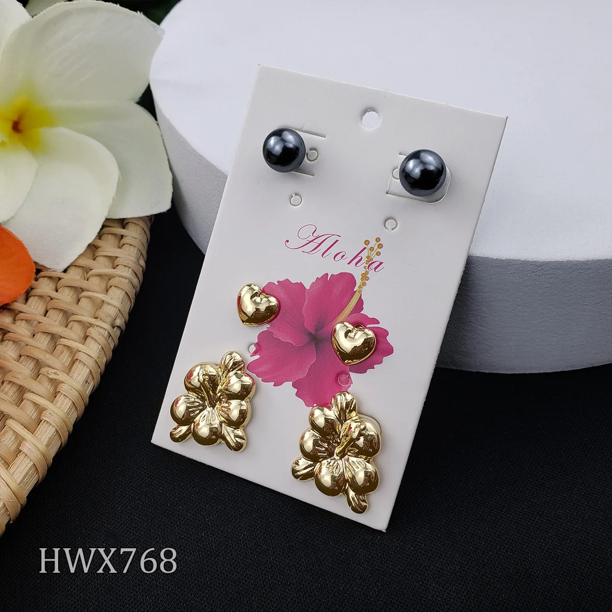 

2020 New designs hawaiian island styles crescent silver gold plated black enamel tribe earrings for women jewelry wholesale, Customized color
