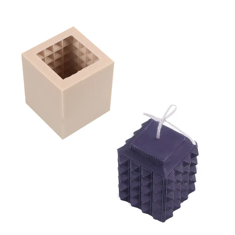 

B-3066 Large size Diamond spike cube candle mold 3D Bubbles Cloud Molds Silicone Mold Candle Making Mould