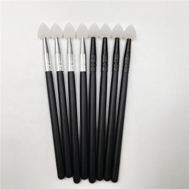 

Single Silicone Clear Heart Shape Pointed Eye Shadow Eye Cream Cosmetic Brush Long Handle Black Beauty Accessories Women & Men