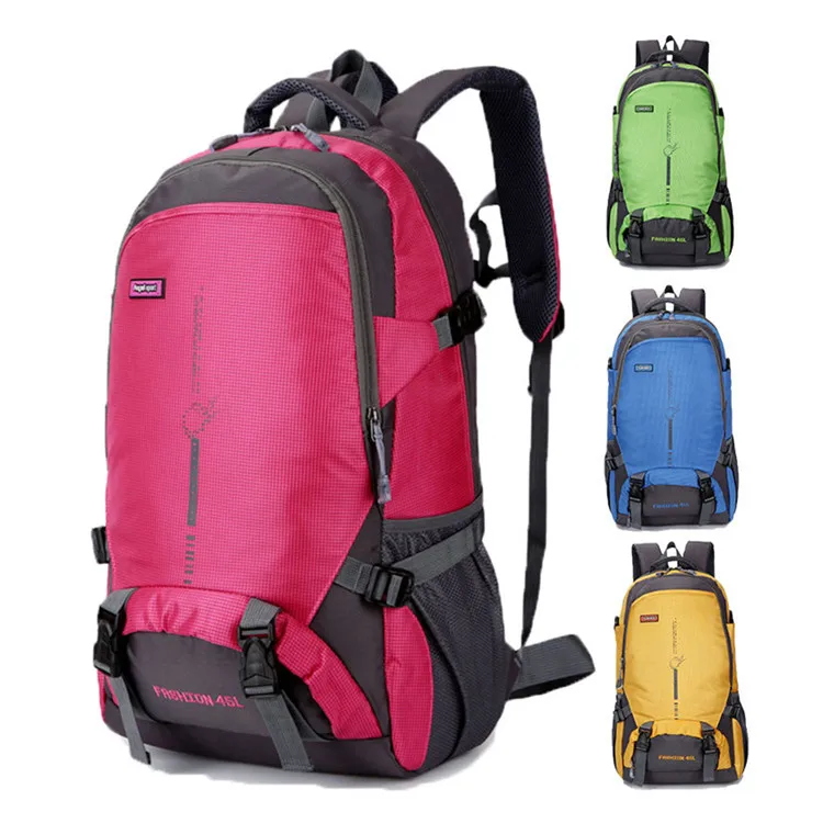 

45L Waterproof Outdoor Men Women Sport Daypack School Camping Hiking Travel Backpack Bags for Climbing, Violet, green, blue, black, orange, rose red