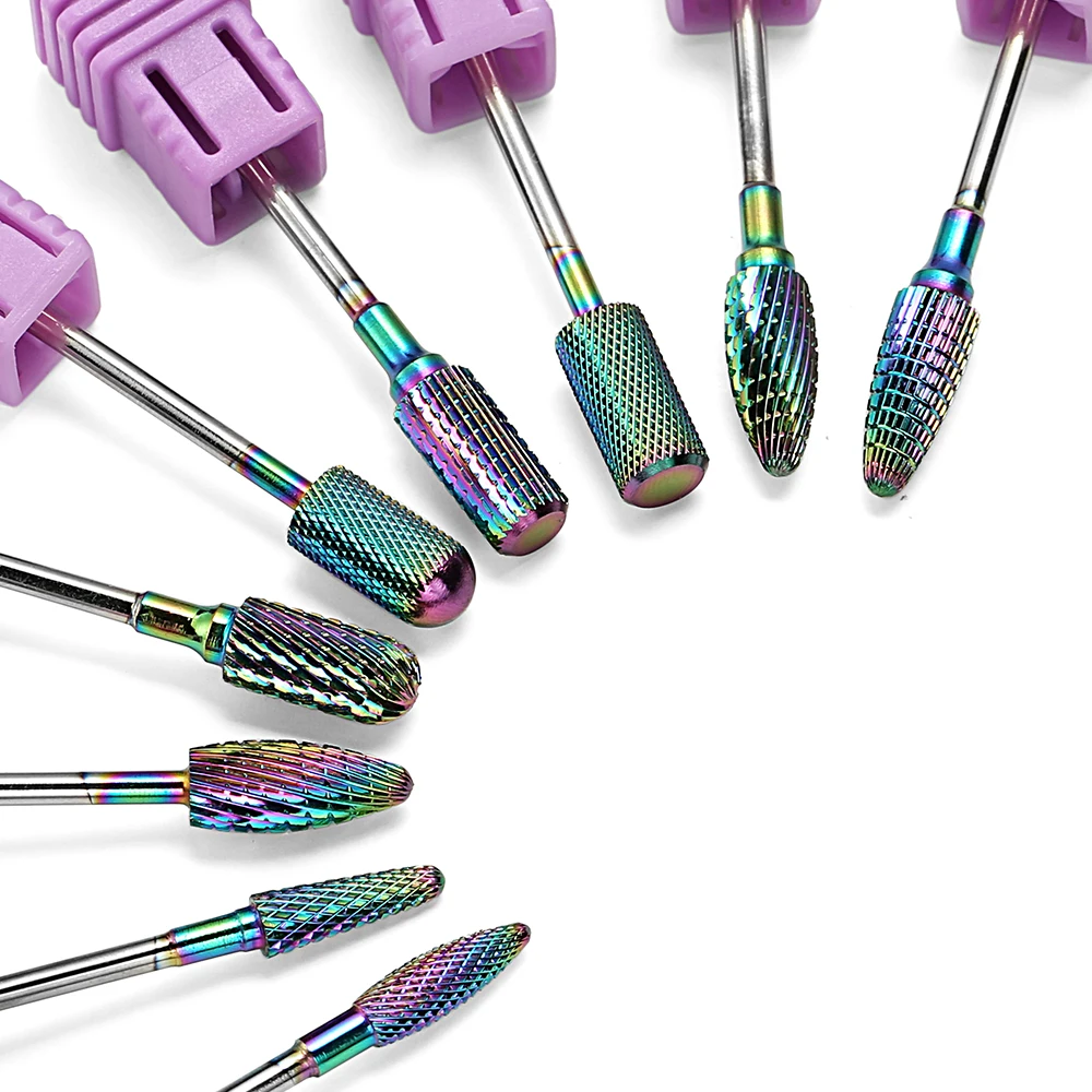 

Rainbow Tungsten Carbide Nail Drill Bits Milling Cutter For Manicure Burr Remove Skin Rotary Gel Electric Manicure Art Drill Bit