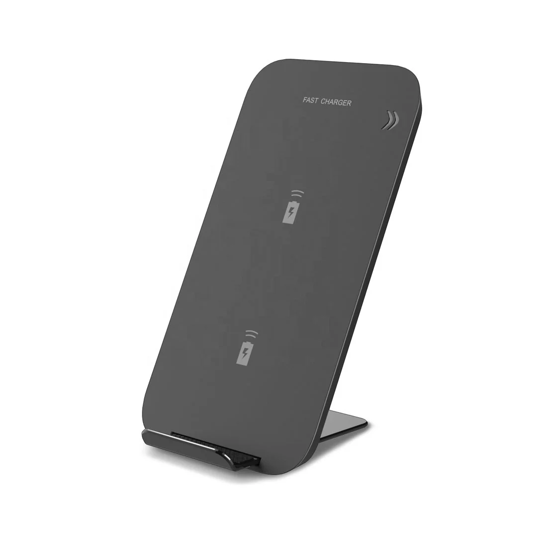 

Portable Double Coils 10W 7.5W Universal Qi Fast Charge Folding Wireless Charger Stand For All Qi-Enabled Mobile Phones, Black