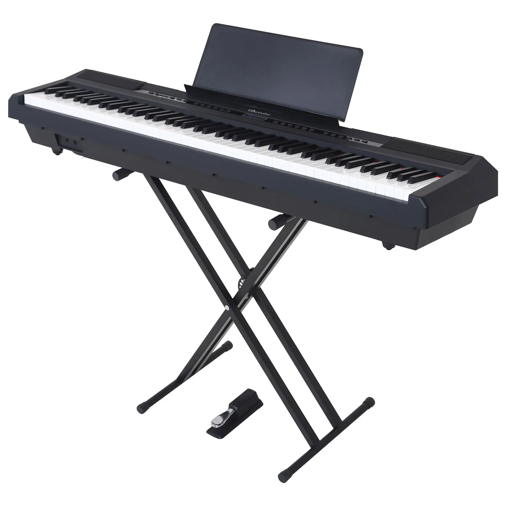 

Portable high quality and cheap 194 digital 88 keys hammer action keyboard piano upright, Black