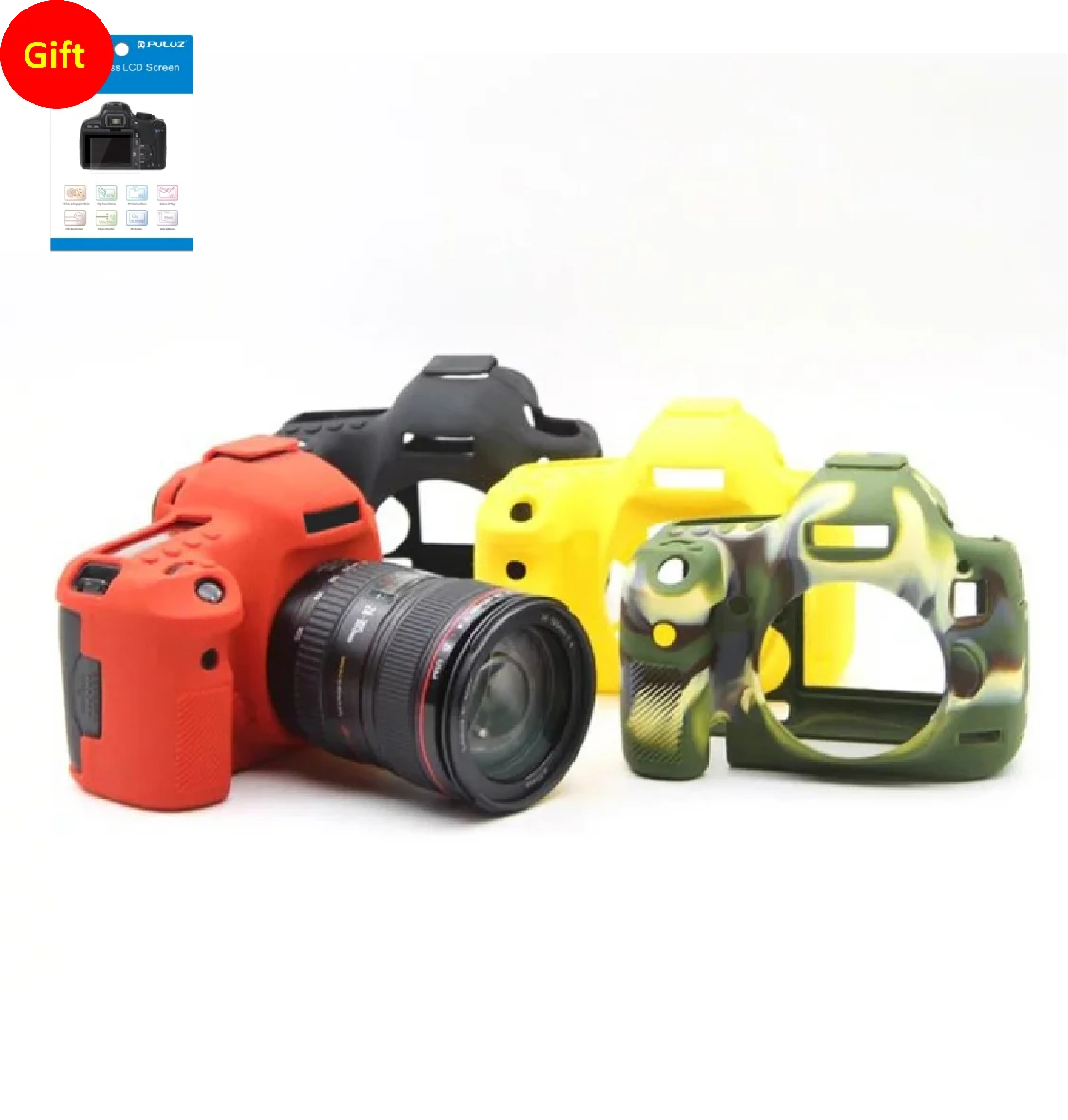 

Free Gift Stretchable Soft Silicone Protective Case Tenacious Camera Cases Protection for Canon EOS 5D Mark III / 5D3