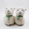 Bulk Wholesale Stylish Christmas Winter Slipper Boots, Cute Comfort Smiley Christmas Alpaca White Slippers