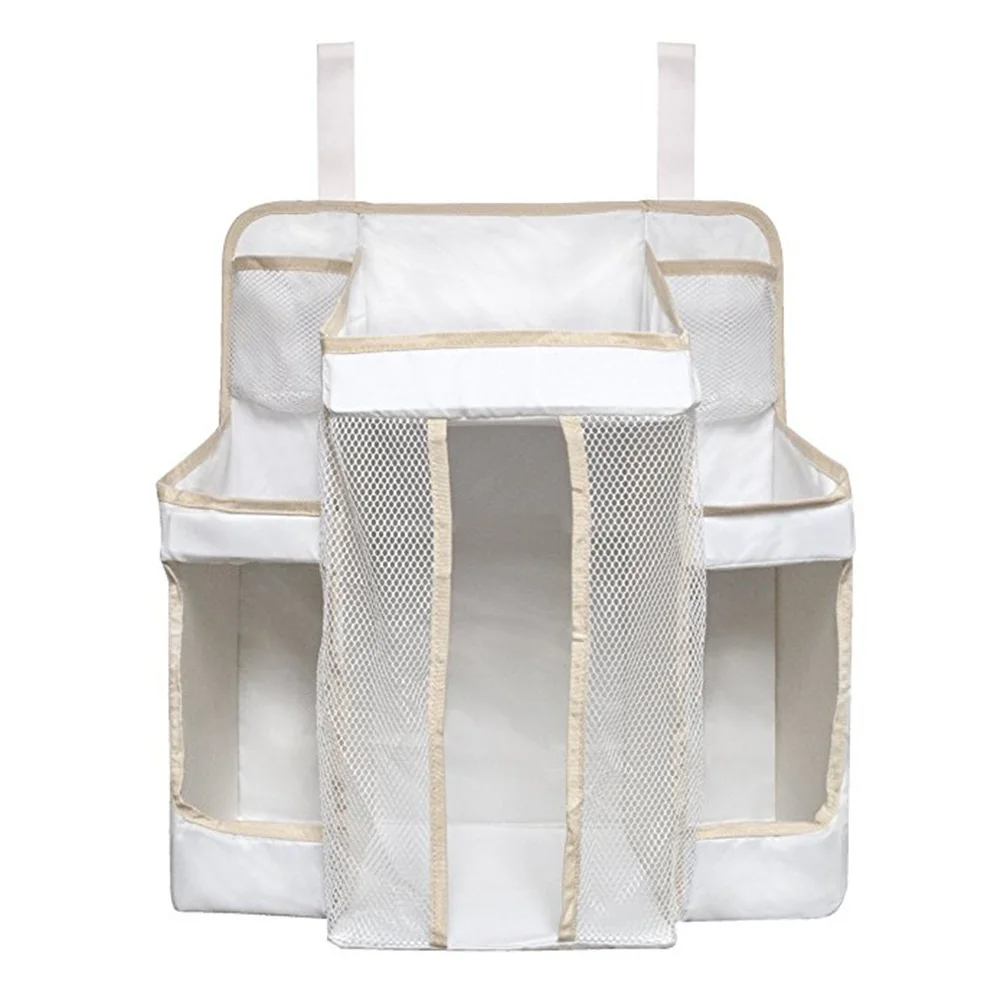 

Wholesale hanging Baby Diaper Nursery Organizer Caddy bag for Change Table, White or customized