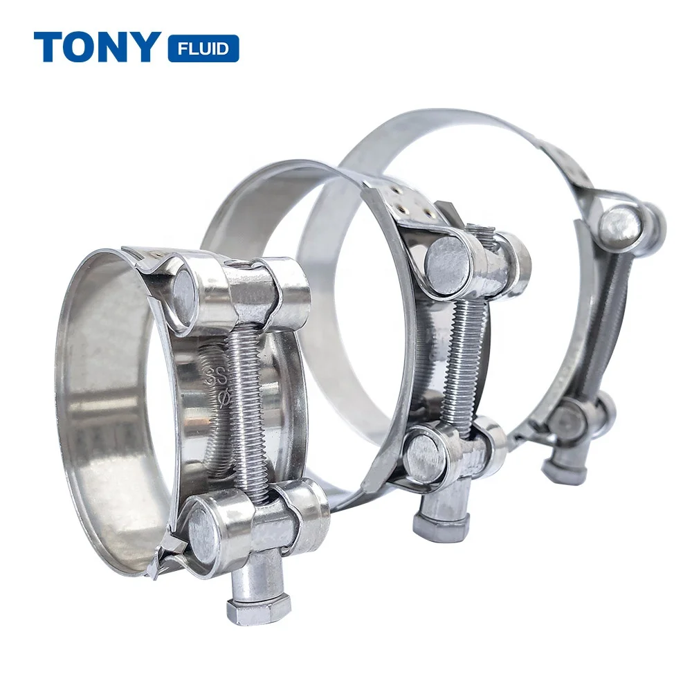 
Multi Specification Stainless Steel Heavy Duty Hose Clamp SS Adjustable T Bolt Clamp For Automotive Food 