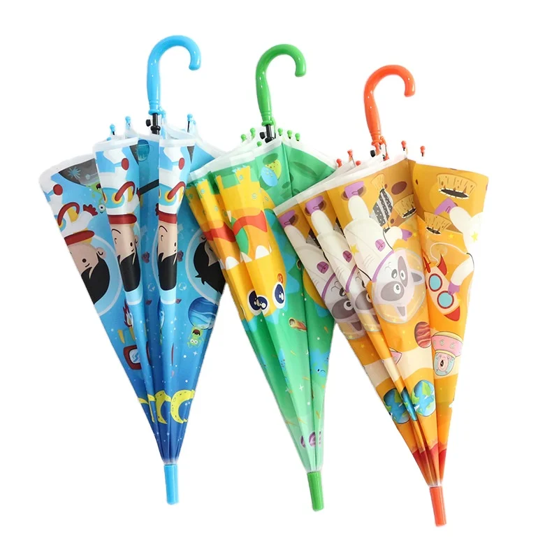 

New printing Kids Transparent Umbrella Cute Creative Cartoon Anime Advertising Umbrella customized logo