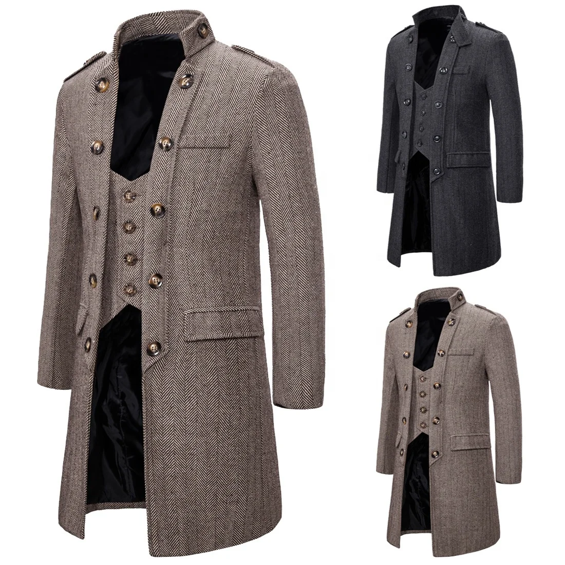 

2020 fashion large size long sleeve cotton winter men's jackets coats men winter coat blazer overcoat
