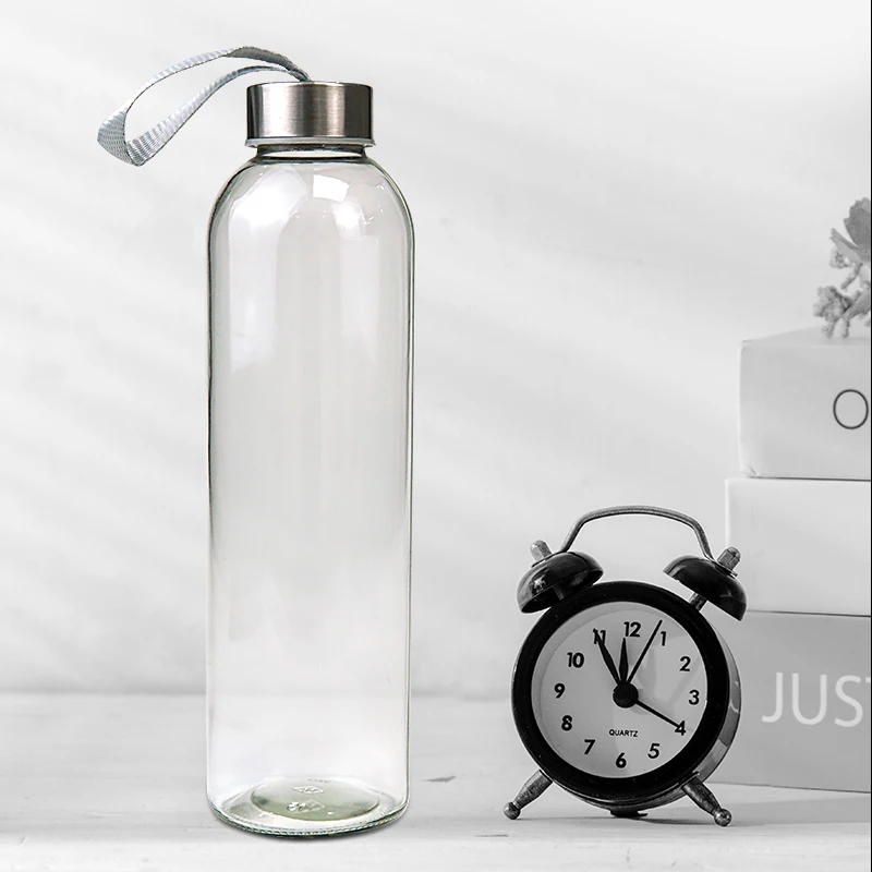 

Large volume water bottle factory clear high borosilicate gym water bottle with plastic lid
