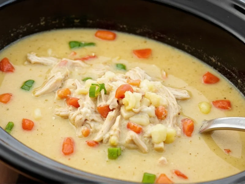 Easy Cream of Chicken Soup with Chicken in Crock Pot