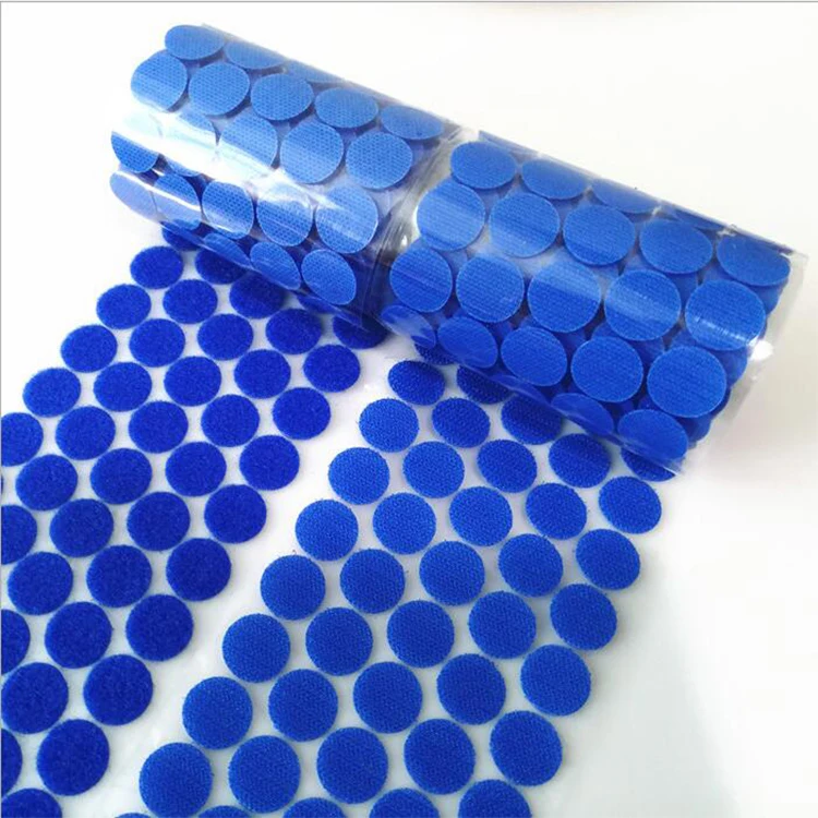 Stong sticky hook and loop dot & hook and loop squares adhesive back v-elcros dots