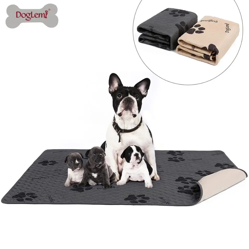 

Extra Large Reusable Puppy Pee Pads Pet Dog Training Mat No Slip Waterproof Pee Pad, Grey beige