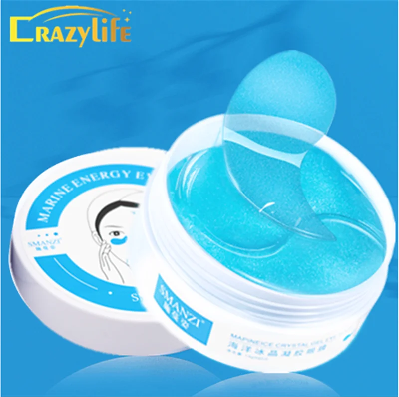 

60pcs Blue Crystal Collagen Eye Mask Anti-Aging Anti-Puffiness Eye Patches Remove Dark Circle Crystal Beauty Skin Care