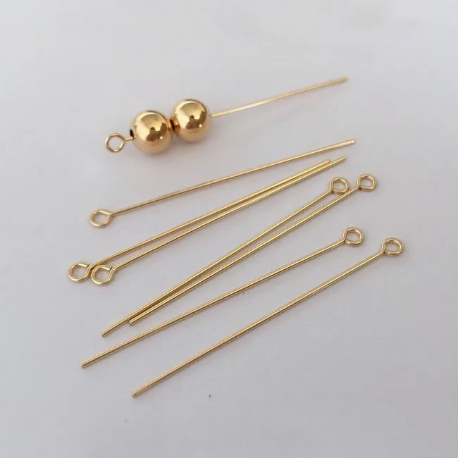 

High Quality Jewelry Findings 14K Gold Filled Ring Eye Pins For Jewelry Making Accessories