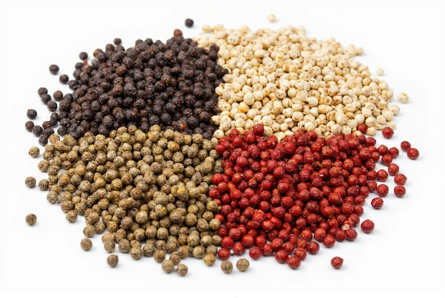 Verschiedene Pfefferkorn-Sorten im Vergleich