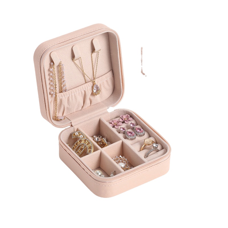 

Travel Jewelry Organizer Small Jewelry Box Mini Portable Jewelry Case for Rings Earrings & Necklace for Women Girls, Customized color