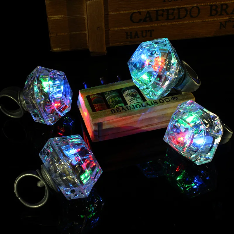 

Party Favors Kids Birthday Gift Bulk Glow In The Dark Flashing Light-up Finger Ring Toys Bumpy Luminous LED Light Up Rings