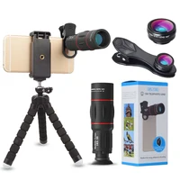 

APEXEL Cell Phone Camera Lens Universal Kit 4 in 1 18X Mobile Phone Monocular Telescope Wide Angle Macro Fisheye Lens for iPhone