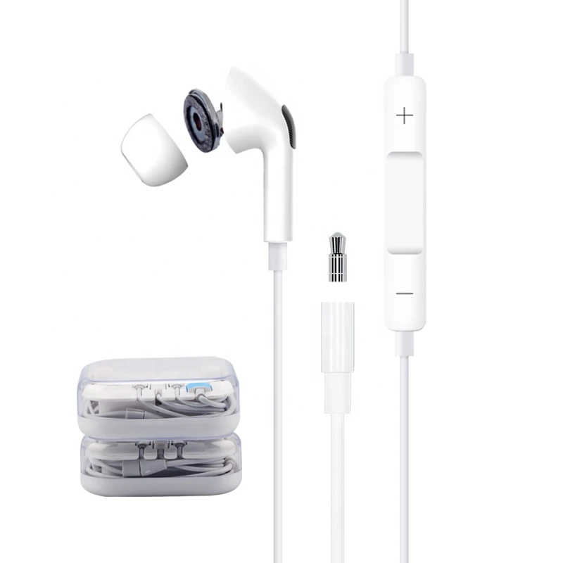 

Earphone with 3.5mm Jack earphone Earbuds with Mic volume control in ear headphones for iphone 6/7/8 for Android, White