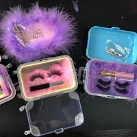 

2020 popular Meet beauty mink eyelash 25mm 5d mink eyelashes in led light box and can be print logo