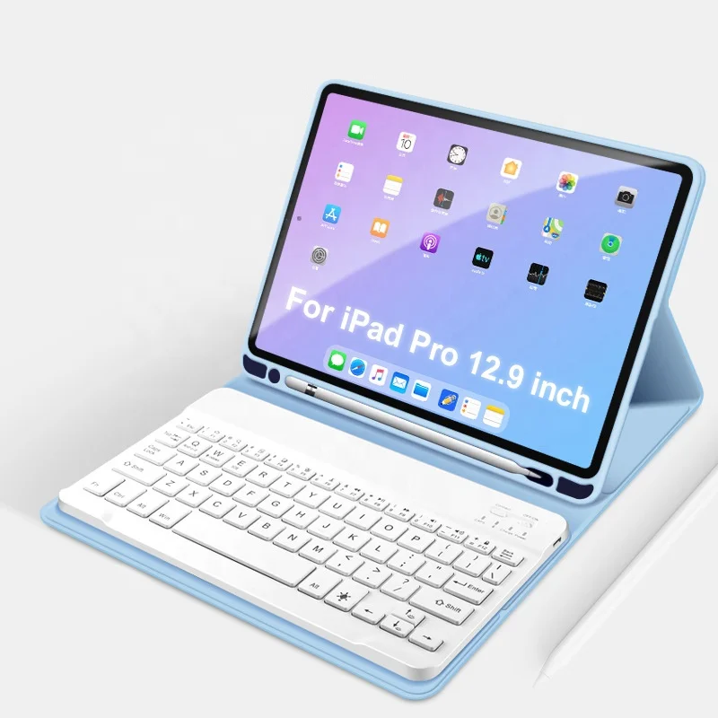 

Wireless Keyboard Series Folding Stand Smart Leather Cover for iPad Pro 12.9 Case with Keyboard with Pen slot