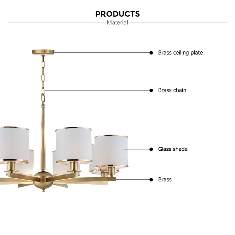 simple design copper chandelier