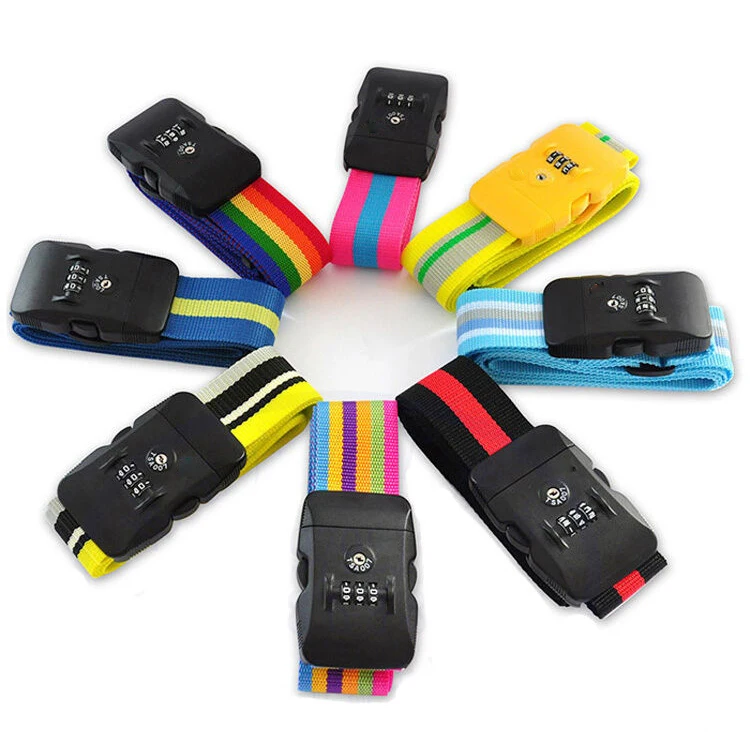 
Custom logo Adjustable Travel Bag Straps Suitcase Luggage Belt Straps with TSA Lock 