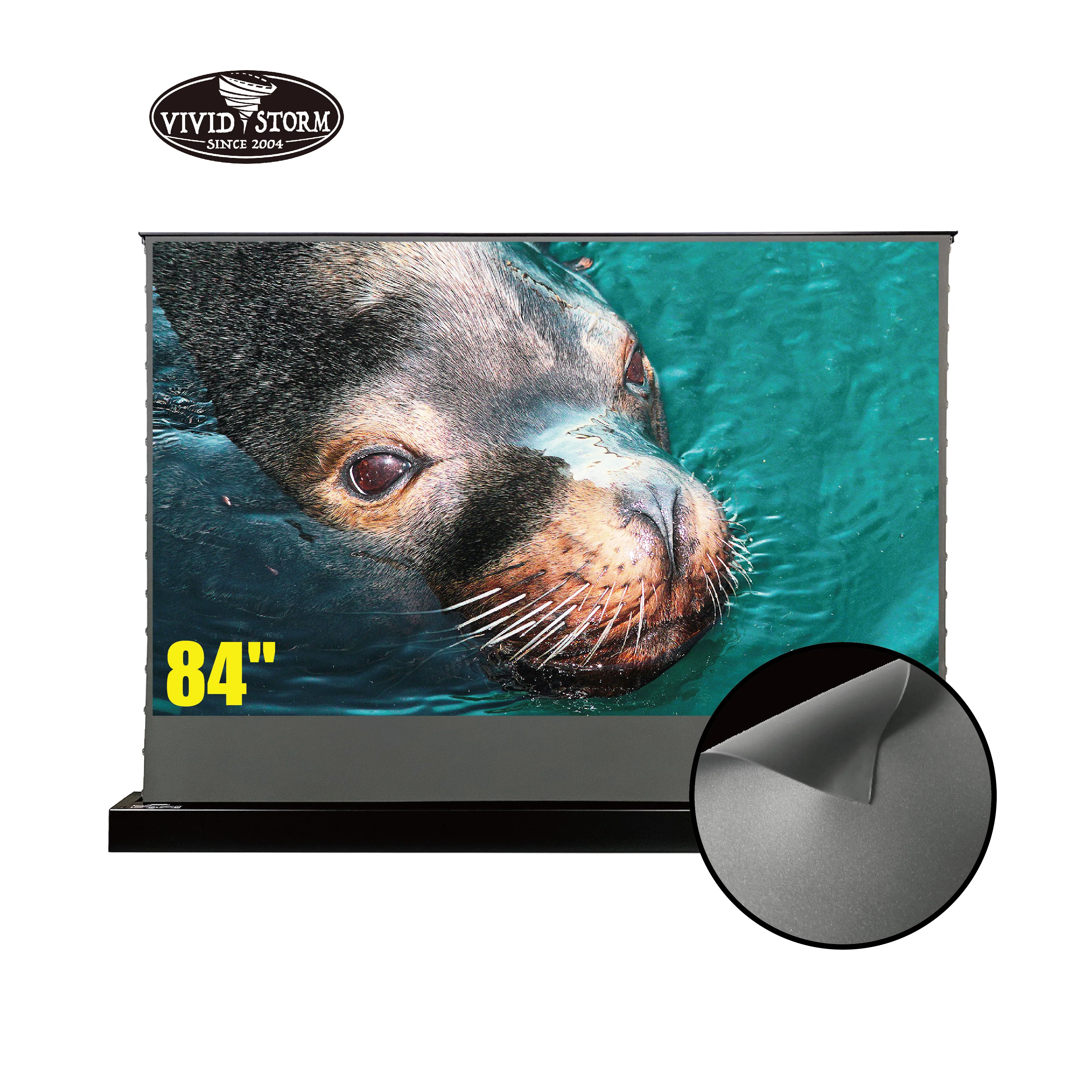 

VIVIDSTORM 84inches S Electric floor screen Obsidian Long Throw Ambient Light Rejecting obsidian ambient light rejecting