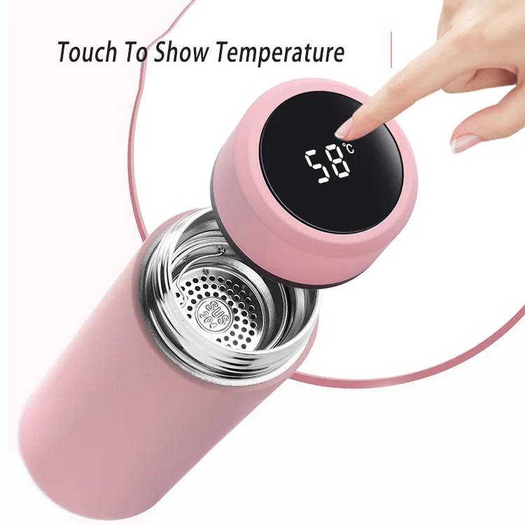 

Smart Water Bottle Temperature Display LED screen Vacuum Insulated Double Wall stainless steel bottle