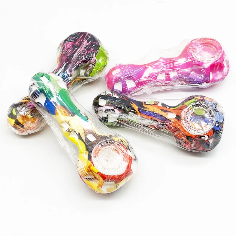 

SHINY Smoke shop supplies Portable Smoking Accessories Concentrate silicone pipe, Mix colors