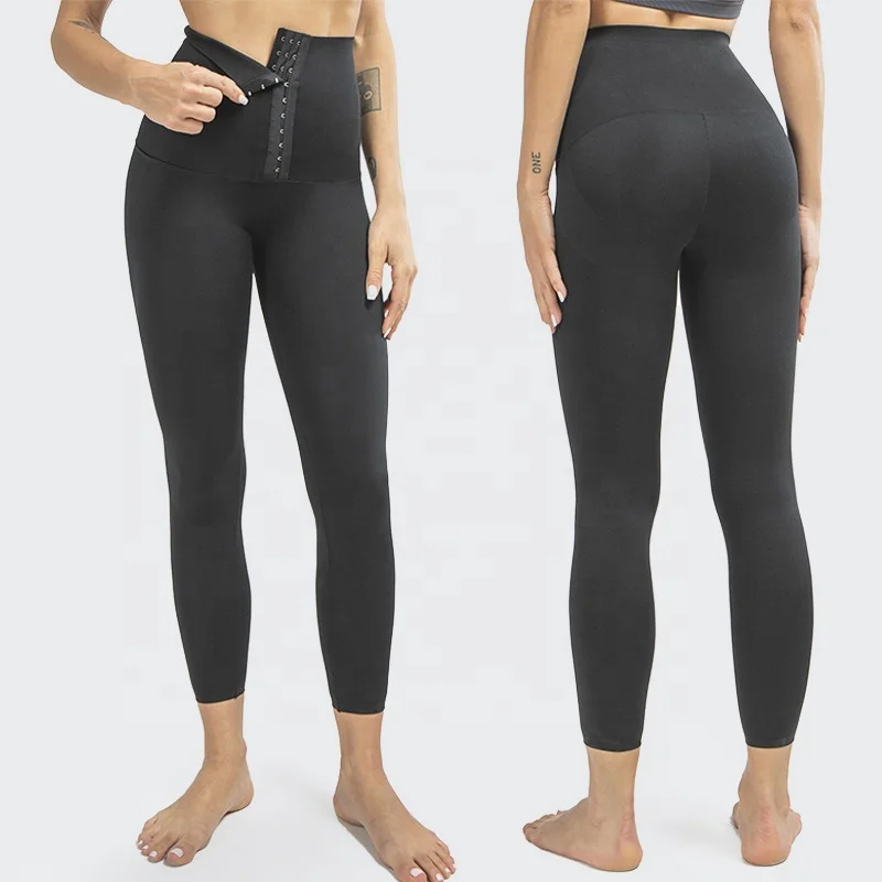 

Custom Sexy Hot Selling Women Black Seamless Corset Belt Yoga High Waist Leggings, Custom color