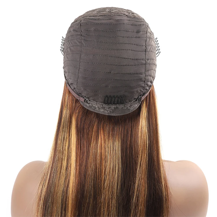 

Frontal Lace Wigs P4/27 Straight/ Body Wave 13*4 Full Wholesale Brazilian Virgin Transparent Front Straight Human Hair