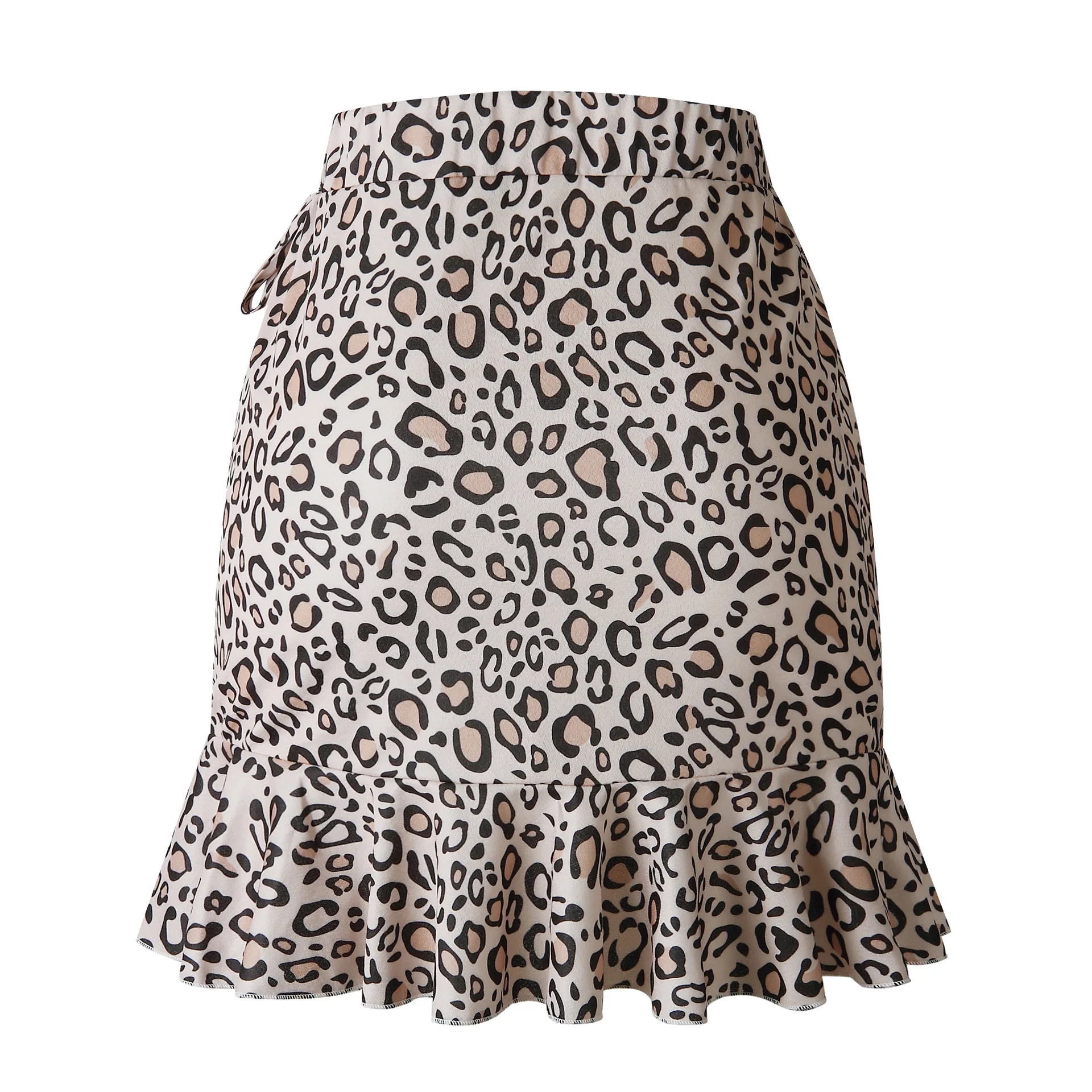 Women's Club Leopard Printed Ruffle Mini Skirt Wrap Beach Party Short ...