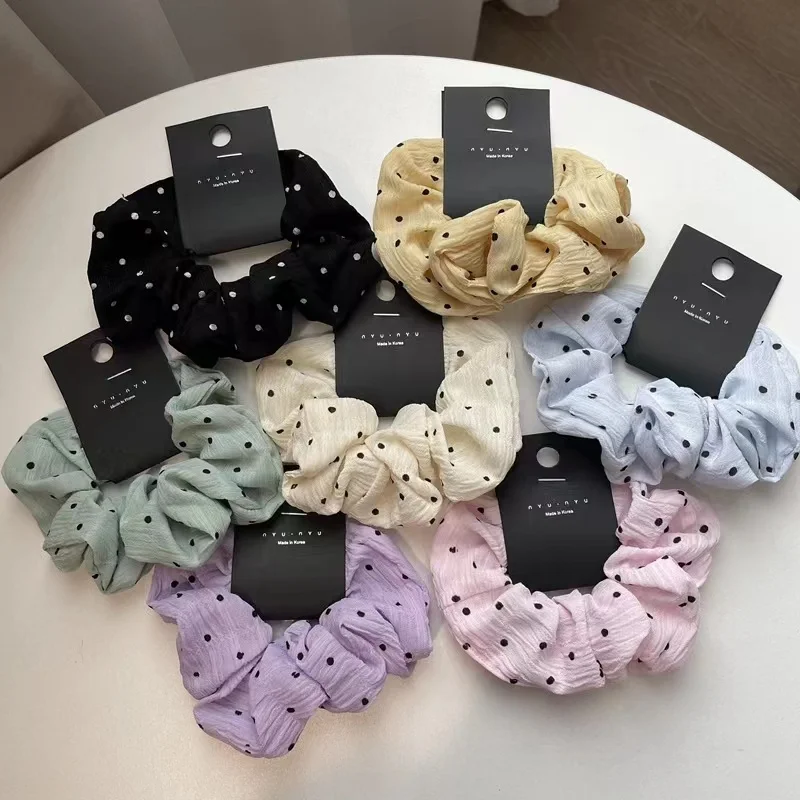 

Cute Designer Scrunchie Elastic Hair Bands Spot Hair Tie Scrunchies For Girls