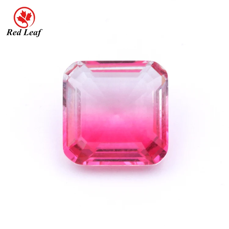 

Redleaf Jewelry Splendid quality Glass Gemstones Square Shape Mixed-color Tourmaline Stones Glass Gems